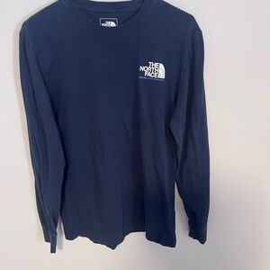 The North Face Men’s Small Navy Blue Long Sleeve Graphic Logo Tee